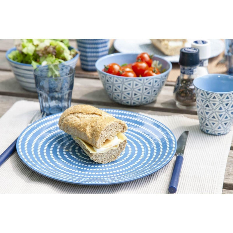 Bo-Camp Tableware Mix & Match Melamine 16 Pieces Blue/White Bo-Camp - Dynamic Drive