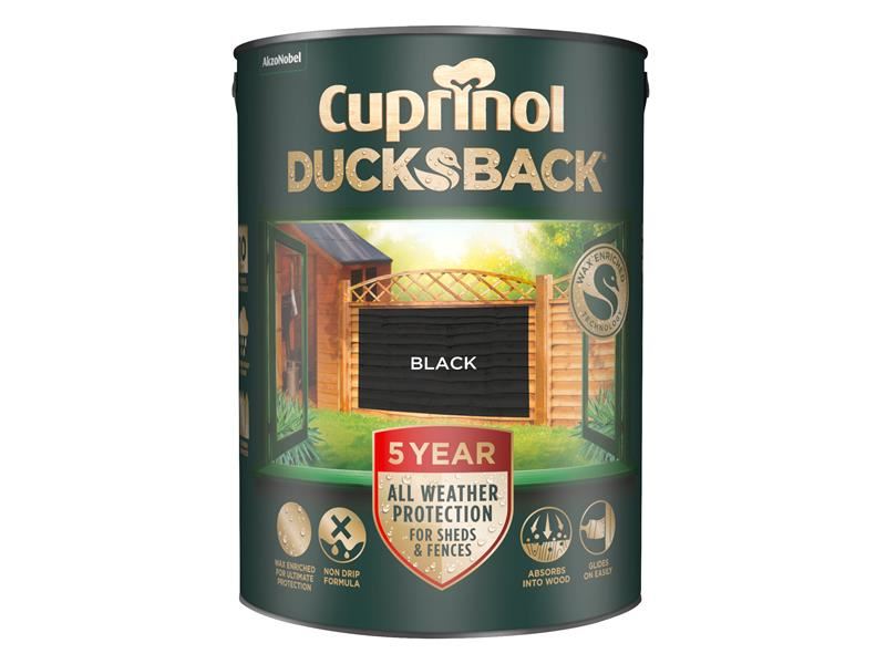 Cuprinol Ducksback 5 Year Waterproof for Sheds & Fences Black 5 litre Cuprinol - Dynamic Drive