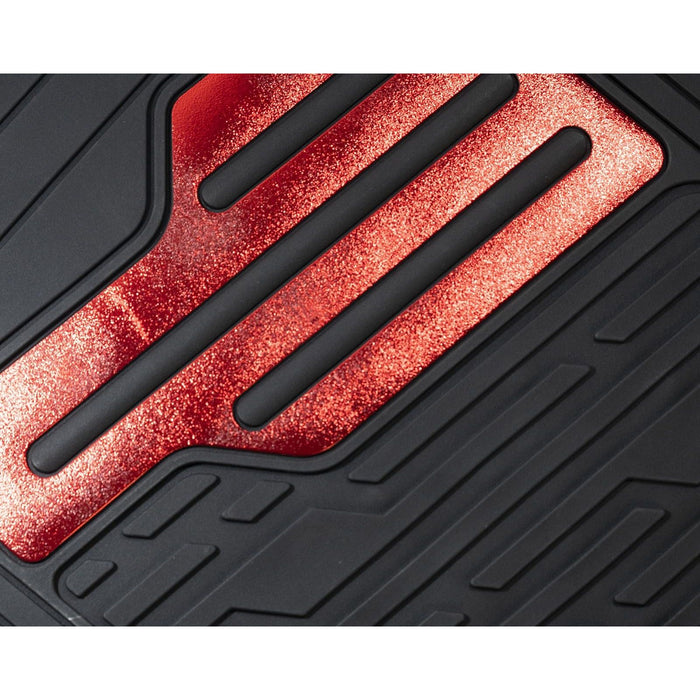 Streetwize SWCM125 Adonia 4 piece Rubber Mat Set with "Metallic" Red Heel Pad Steetwize  - Dynamic Drive