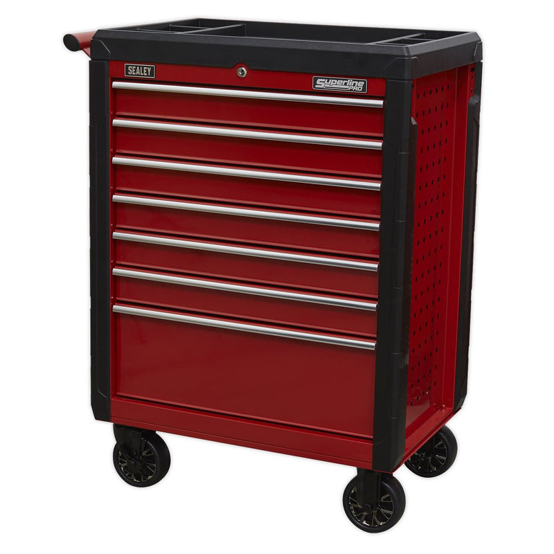 Sealey Rollcab 7 Drawer with Ball-Bearing Slides Red AP3407 Sealey - Dynamic Drive