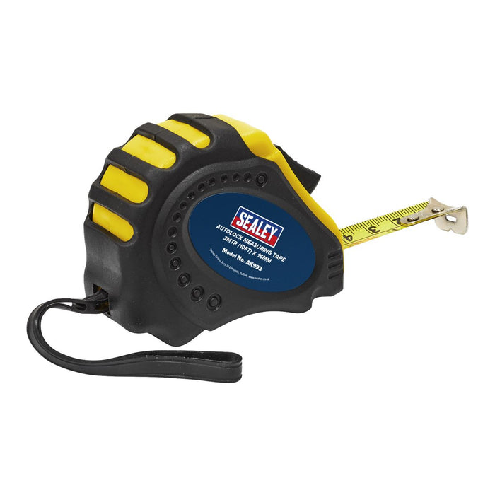 Sealey Metric/Imperial Auto Lock Tape Measure 3m(10ft) x 16mm AK993 Sealey - Dynamic Drive