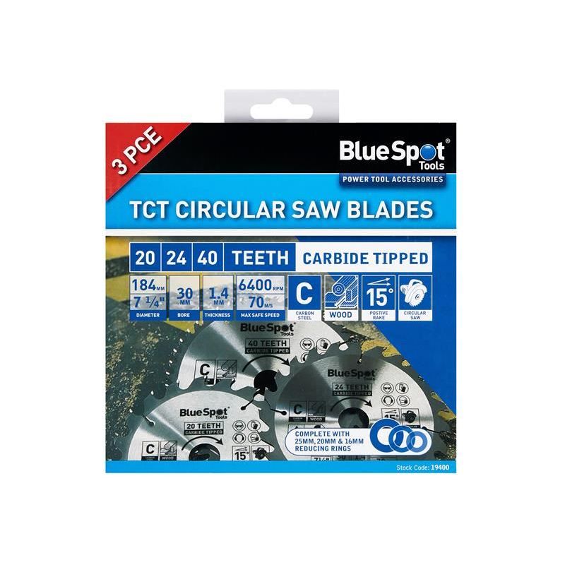 Bluespot Tools 184mm Circular Saw Blade Set, 3 Piece BlueSpot Tools - Dynamic Drive