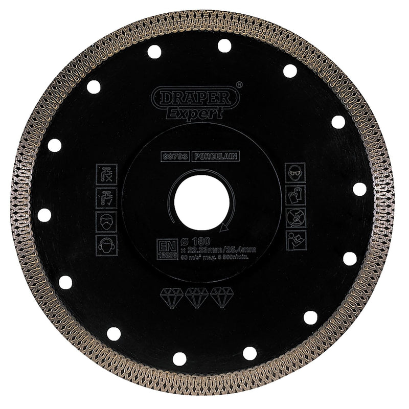Draper Turbo-X Porcelain Diamond Blade, 180mm 99793 Draper - Dynamic Drive