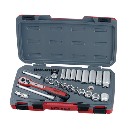 Teng Tools MECCA PRO 3/8" Socket Set 6 pt AF 35 Pieces Teng Tools - Dynamic Drive