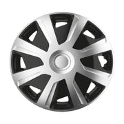 4 x 15" Alloy Look Black & Silver Deep Dish Motorhome Wheel Trims Hub Caps Vans Simply - Dynamic Drive