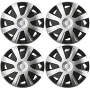 4 x 16" Alloy Look Black & Silver Deep Dish Motorhome Wheel Trims Hub Caps Vans Simply - Dynamic Drive
