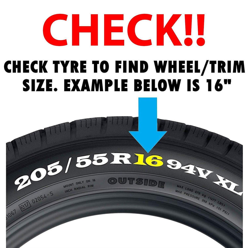 4 x 16" Alloy Look Black & Silver Deep Dish Motorhome Wheel Trims Hub Caps Vans Simply - Dynamic Drive