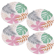 4 x Reusable Plastic Melamine Jungle Flowers 11" Dinner Plates for Camping Picnic Summit - Dynamic Drive