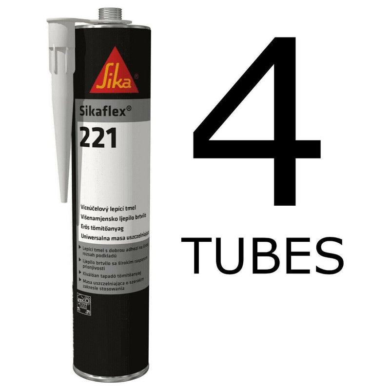 4 x Sikaflex 221 Strong Adhesive Sealant White Caravan Motorhome Boat Sika - Dynamic Drive