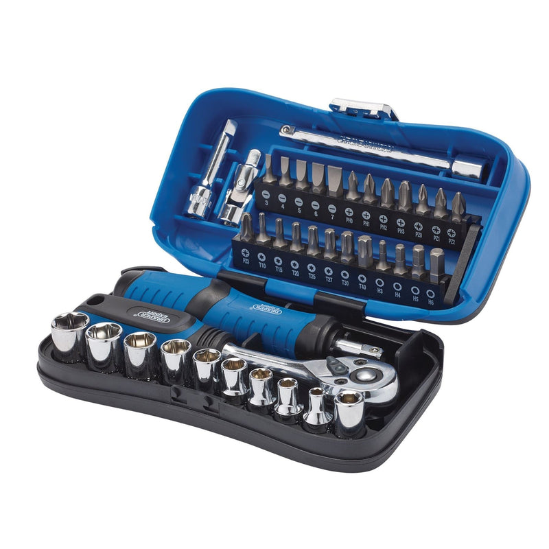 Draper Expert Socket and Bit Set, 1/4" Sq. Dr. (39 Piece) 04713 Draper - Dynamic Drive