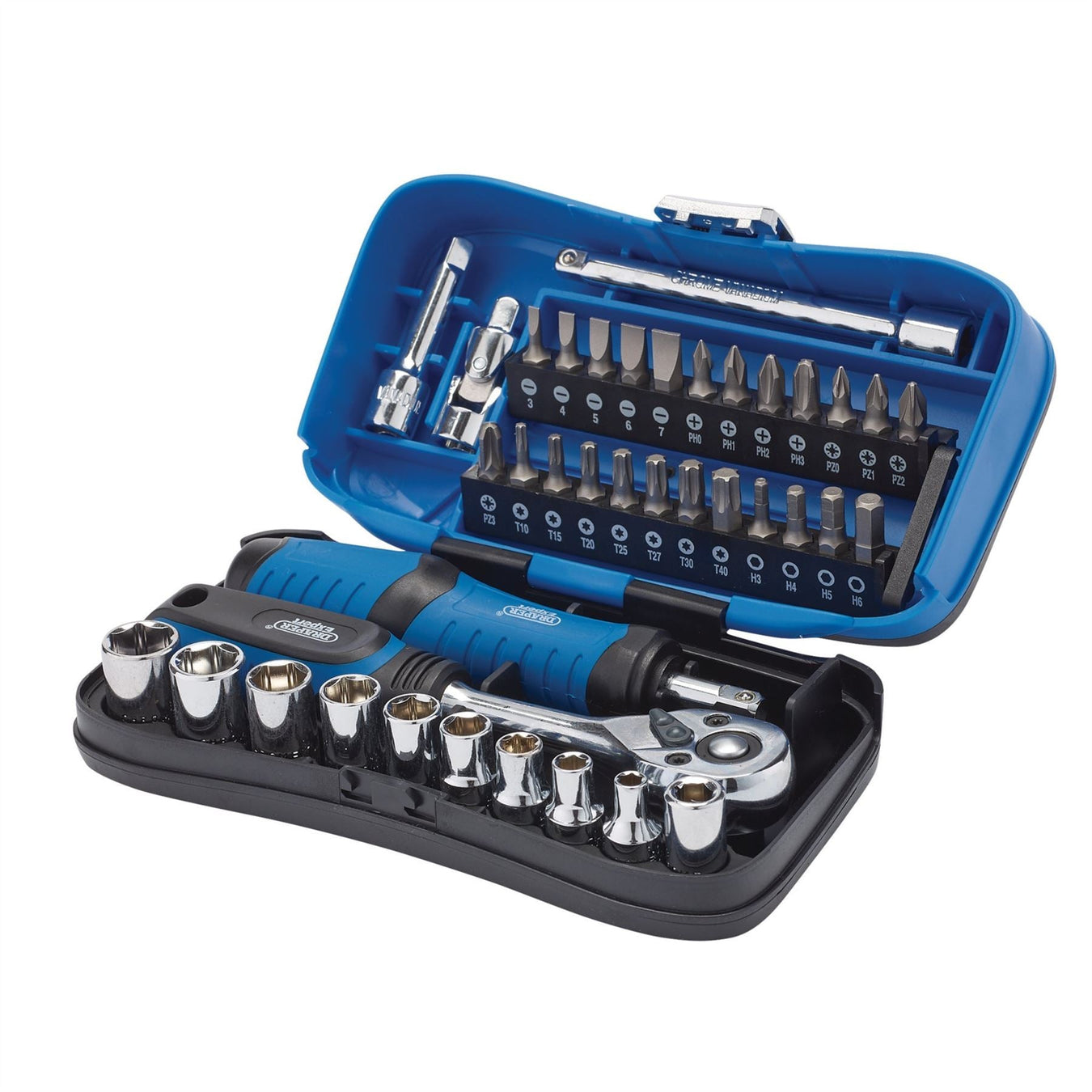 Draper Expert Socket and Bit Set, 1/4" Sq. Dr. (39 Piece) 04713 Draper - Dynamic Drive