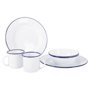 Bo-Camp Tableware Enamel 6 Pieces White/Blue Bo-Camp - Dynamic Drive