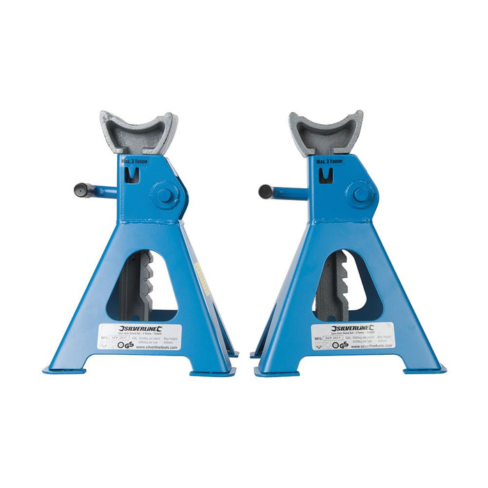 Silverline 3 Ton Tonne Ratchet Action Axle Stand Stands 3Yr Warranty 763620 Silverline  - Dynamic Drive