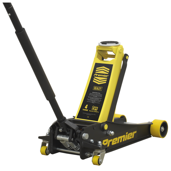 Sealey Trolley Jack 4 Tonne Rocket Lift Yellow 4040AY Sealey - Dynamic Drive