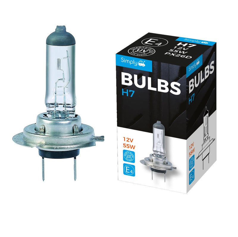 2 X H7 499 477 12V 55W Halogen Car Headlight Headlamp Dipped Fog Bulbs PX26d Simply  - Dynamic Drive