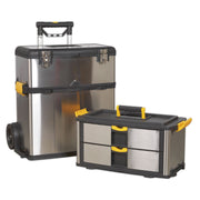 Sealey Mobile Stainless Steel/Composite Toolbox 3 Compartment AP855 Sealey - Dynamic Drive