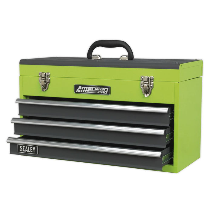 Sealey Tool Chest 3 Drawer Portable - Hi-Vis Green AP9243BBHV Sealey  - Dynamic Drive