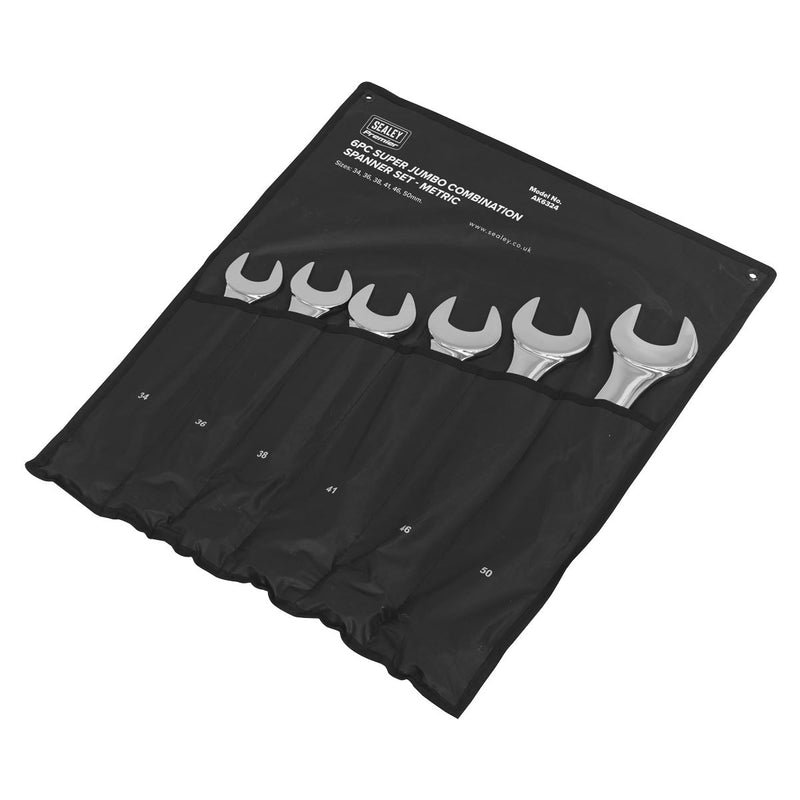 Sealey Combination Spanner Set 6pc Super Jumbo Metric AK6324 Sealey - Dynamic Drive