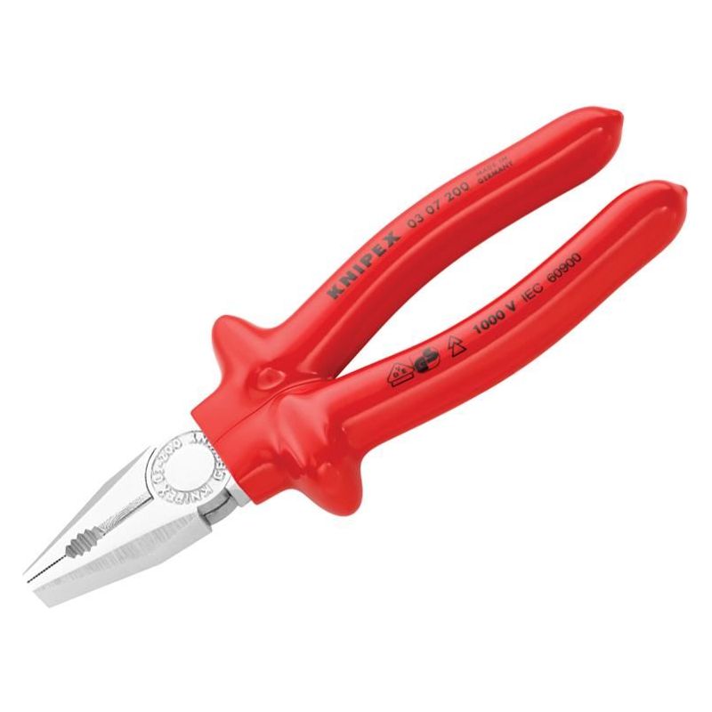 Knipex VDE Combination Pliers Dipped Handles 200mm Knipex - Dynamic Drive