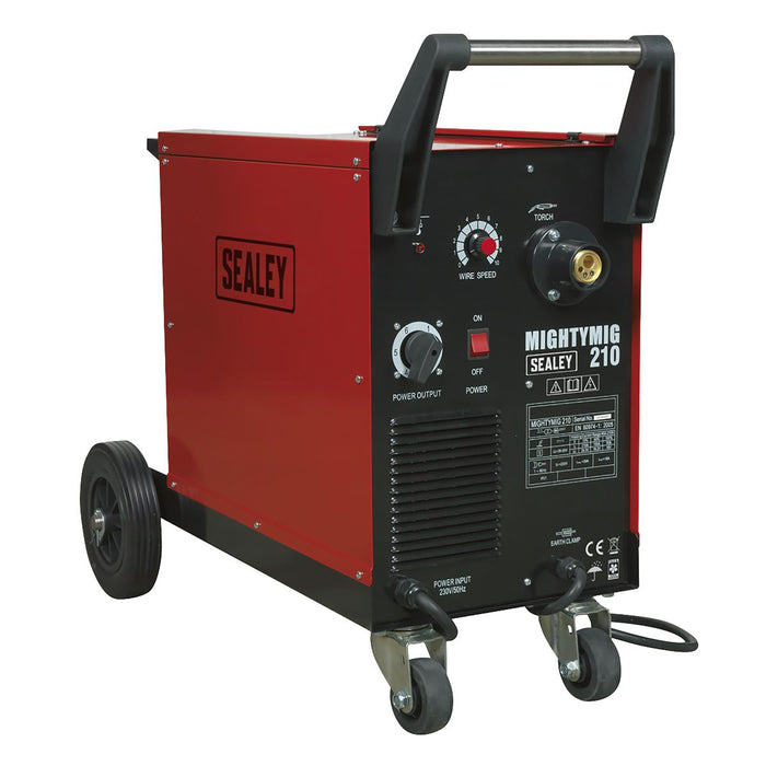 Sealey Professional Gas/No-Gas MIG Welder 210A with Euro Torch MIGHTYMIG210 Sealey - Dynamic Drive