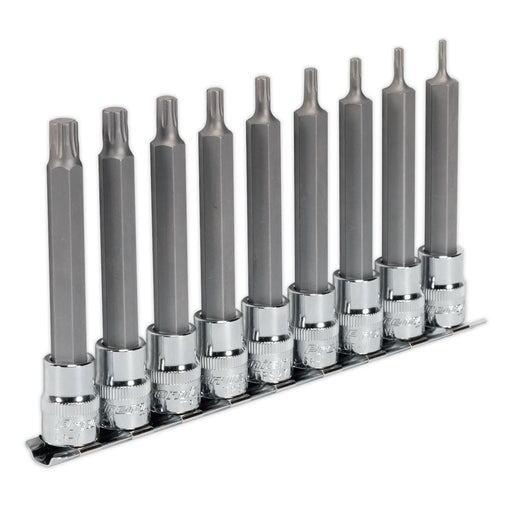 Sealey Trx-P* Socket Bit Set 9Pc 3/8Inchsq Drive 100mm Sealey - Dynamic Drive