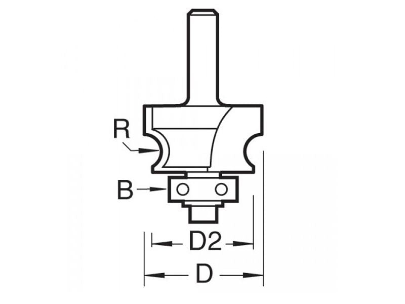 Trend 9/71 x 1/4 TCT Bearing Guided Corner Bead Cutter 3.2 Radius Trend - Dynamic Drive