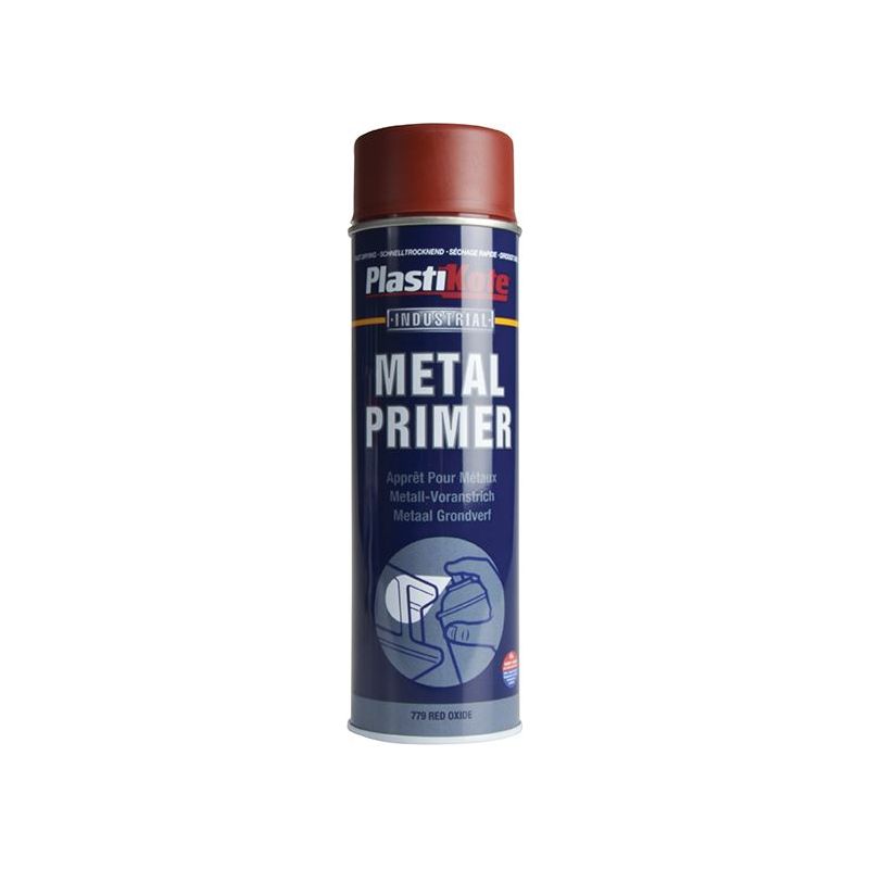 Plastikote Industrial Primer Spray Red Oxide 500ml PlastiKote - Dynamic Drive