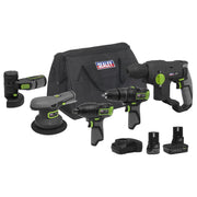 Sealey 5 x SV10.8 Series Cordless Combo Kit 10.8V - 2 Batteries CP108VCOMBO7 Sealey - Dynamic Drive