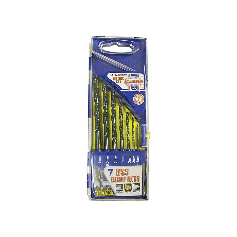 Faithfull HSS Drill Bit Set, 7 Piece (1.5-6.0mm) Faithfull - Dynamic Drive