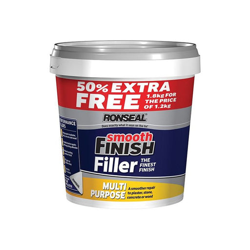 Ronseal Smooth Finish Multipurpose Wall Filler Ready Mixed 1.2kg +50% Ronseal - Dynamic Drive
