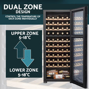 Baridi 55 Bottle Dual Zone Wine Fridge & Cooler DH93 Baridi - Dynamic Drive