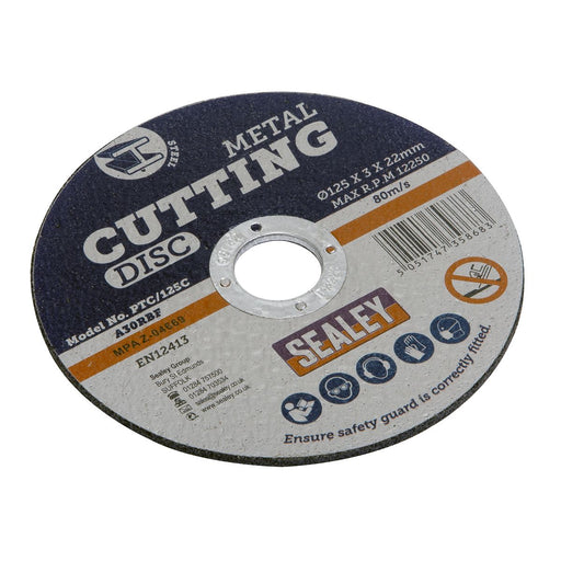 Sealey Cutting Disc125 x 3mm 22mm Bore PTC/125C Sealey - Dynamic Drive