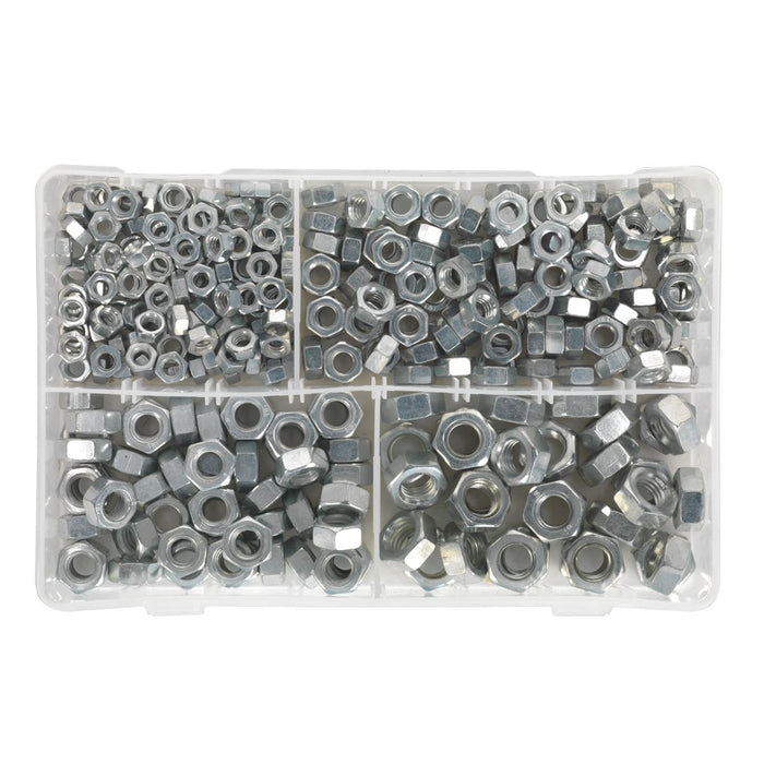 Sealey Steel Nut Assortment 1/4"-1/2"UNC 320pc AB030SN Sealey - Dynamic Drive