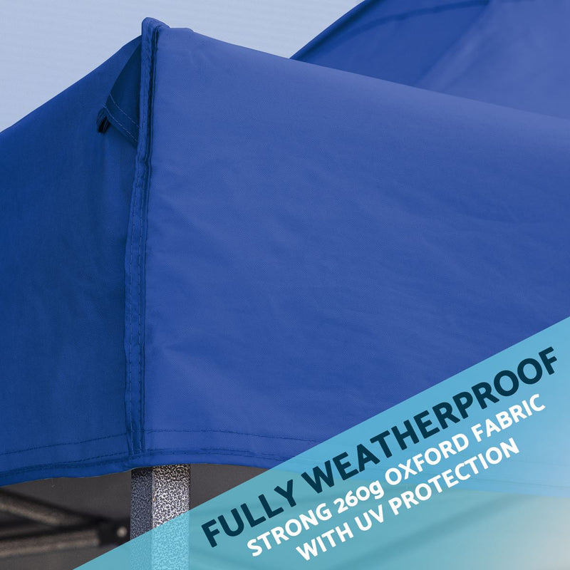 Dellonda 3 x 4.5m Pop-Up Gazebo Heavy Duty Carry Bag Rope Stakes & Weight Blue Dellonda - Dynamic Drive