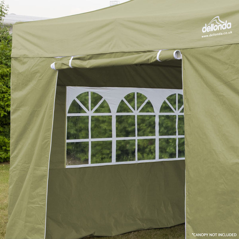 Dellonda Side Walls/Doors/Windows for Gazebo/Marquee Fits 2 x 2m Models - Beige Dellonda - Dynamic Drive