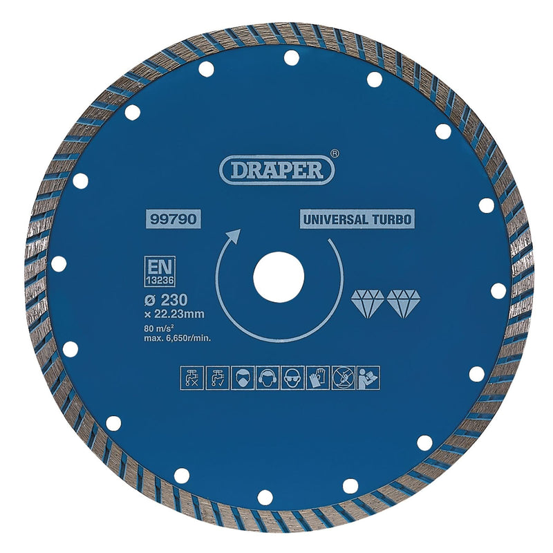 Draper Turbo Diamond Blade, 230mm 99790 Draper - Dynamic Drive