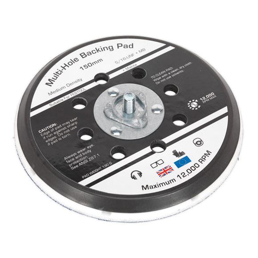 Sealey Univ Dust-Free Stick-On DA Backing Pad 150mm x 5/16"UNF & M8 AK289 Sealey  - Dynamic Drive