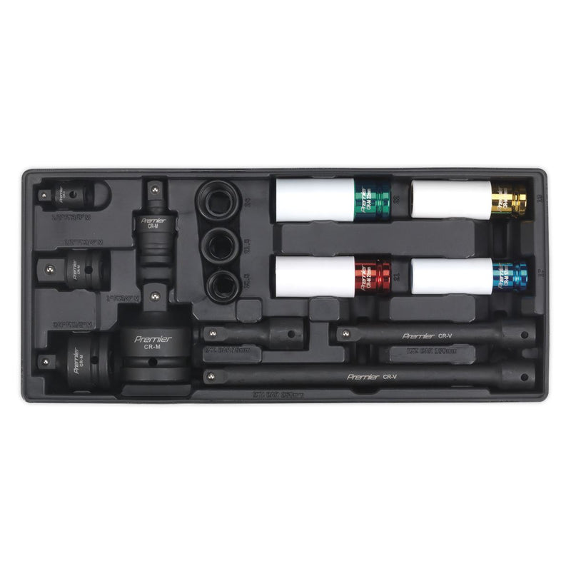 Sealey Tool Tray with Impact Socket & Adaptor Set 15pc Metric TBT25 Sealey - Dynamic Drive