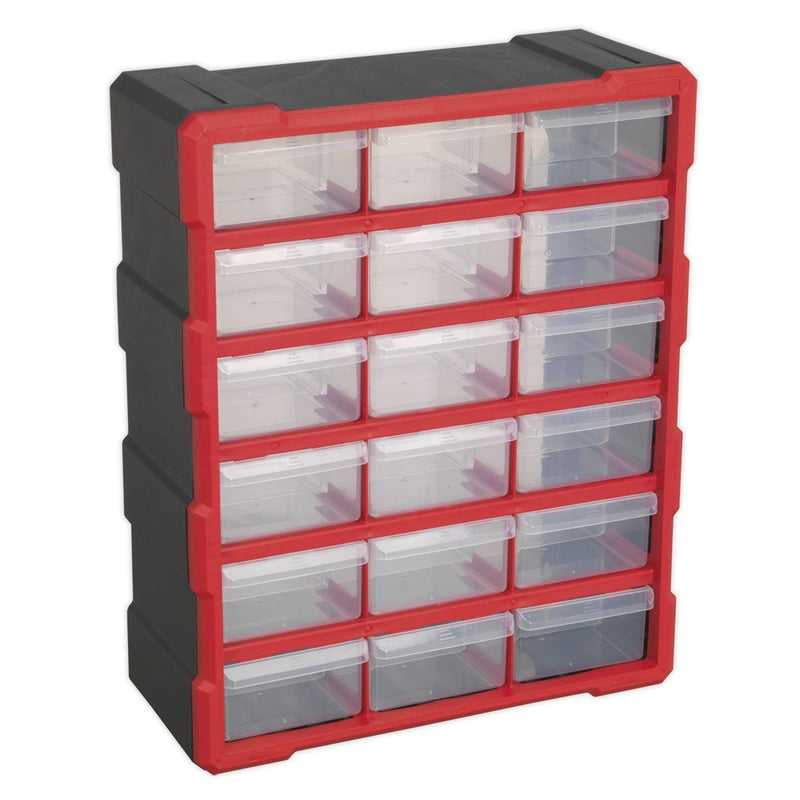 Sealey Cabinet Box 18 Drawer Red/Black APDC18R Sealey - Dynamic Drive