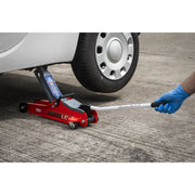 Sealey Low Profile Short Chassis Trolley Jack 2 Tonne - Red 1020LE Sealey - Dynamic Drive