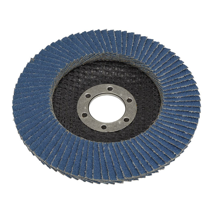 Sealey 115mm Zirconium Flap Discs 80Grit 22mm Bore - Pack of 10 FD1158010 Sealey - Dynamic Drive