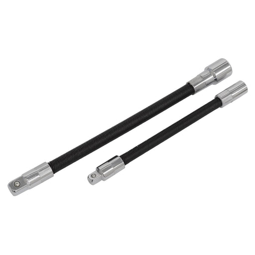 Sealey Premier Flexible Extension Bar Adaptor 2pc Set 1/4" x 150mm 3/8" x 200mm Sealey  - Dynamic Drive