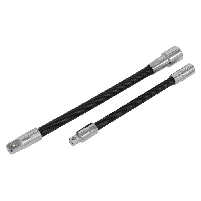 Sealey Premier Flexible Extension Bar Adaptor 2pc Set 1/4" x 150mm 3/8" x 200mm Sealey  - Dynamic Drive