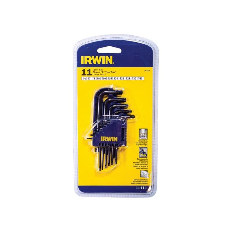 Irwin® T10758 Short Arm TORX Key Set, 11 Piece (TX6-TX40) IRWIN® - Dynamic Drive