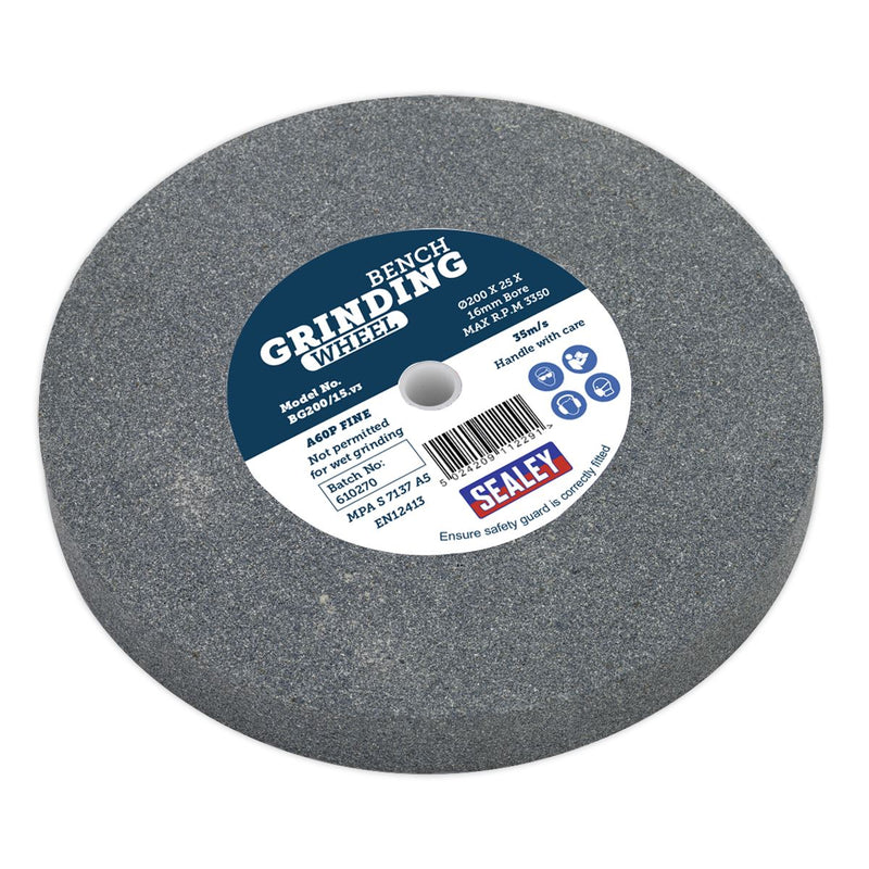 Sealey Grinding Stone200 x 25mm16mm Bore A60P Fine BG200/15 Sealey - Dynamic Drive