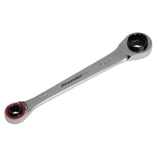 Sealey Ratchet Ring Spanner 4-in-1 Reversible Metric Platinum Series AK63948 Sealey - Dynamic Drive