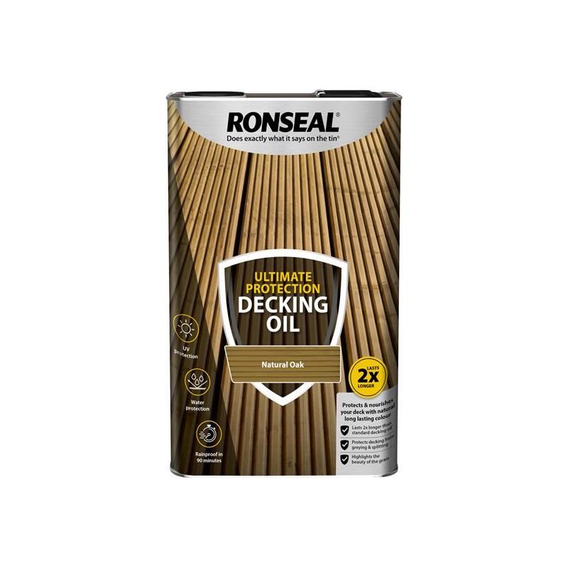 Ronseal Ultimate Protection Decking Oil Natural Oak 5 litre Ronseal - Dynamic Drive
