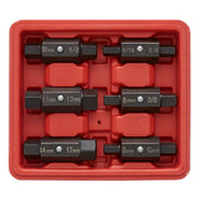 Sealey Oil Drain Sump Plug Key Set 6pc Double End Carbon Steel Change Service Sealey  - Dynamic Drive