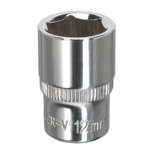 Sealey WallDrive Socket 12mm 1/4"Sq Drive Fully Polished SP1412 Sealey - Dynamic Drive