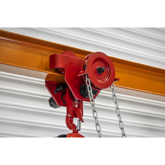 Sealey Portable Adjustable Gantry Crane with Geared Trolley Combo 1 Tonne Sealey - Dynamic Drive